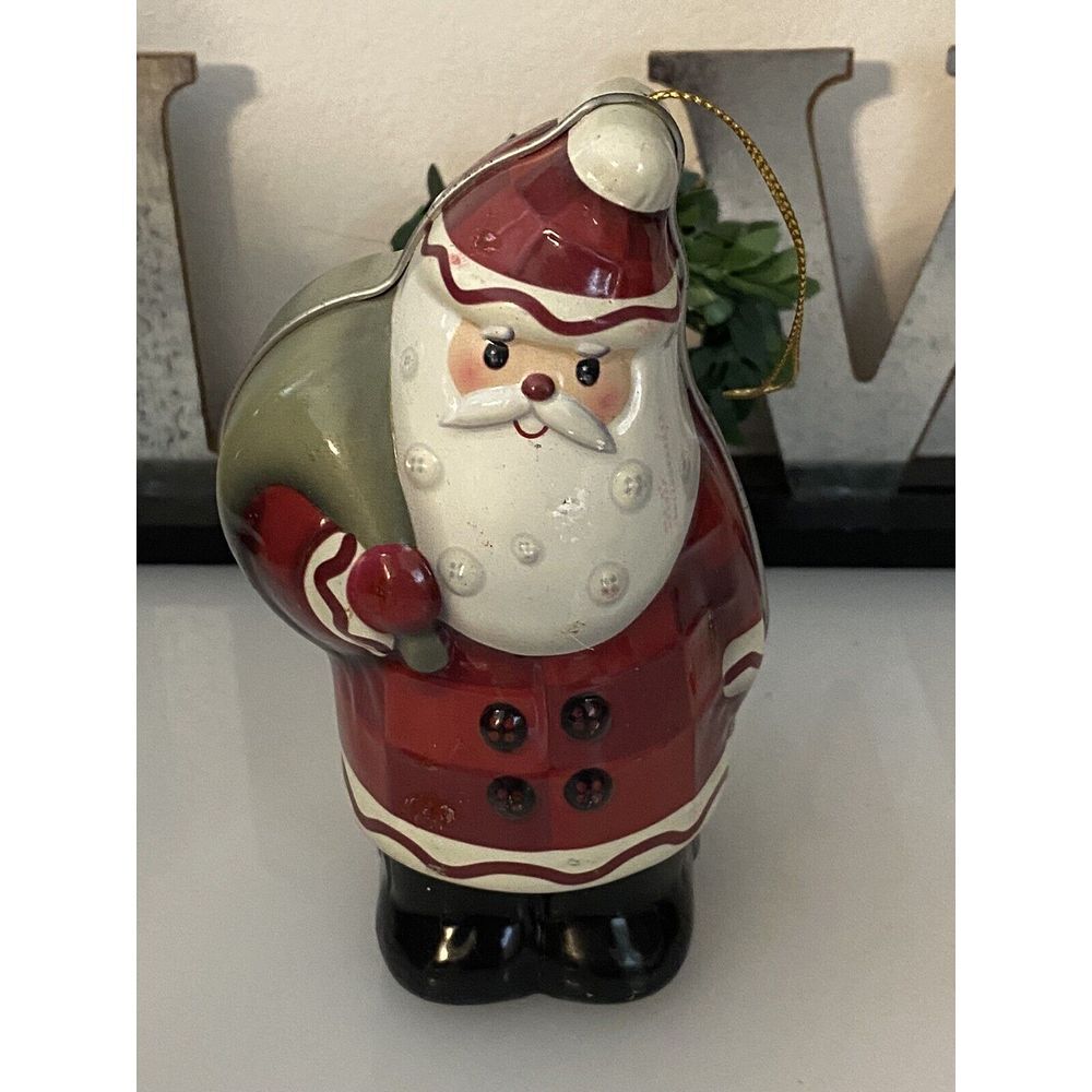 Vintage 5" Old World Tin Santa Claus Christmas Tree Ornament Signed and Numbered